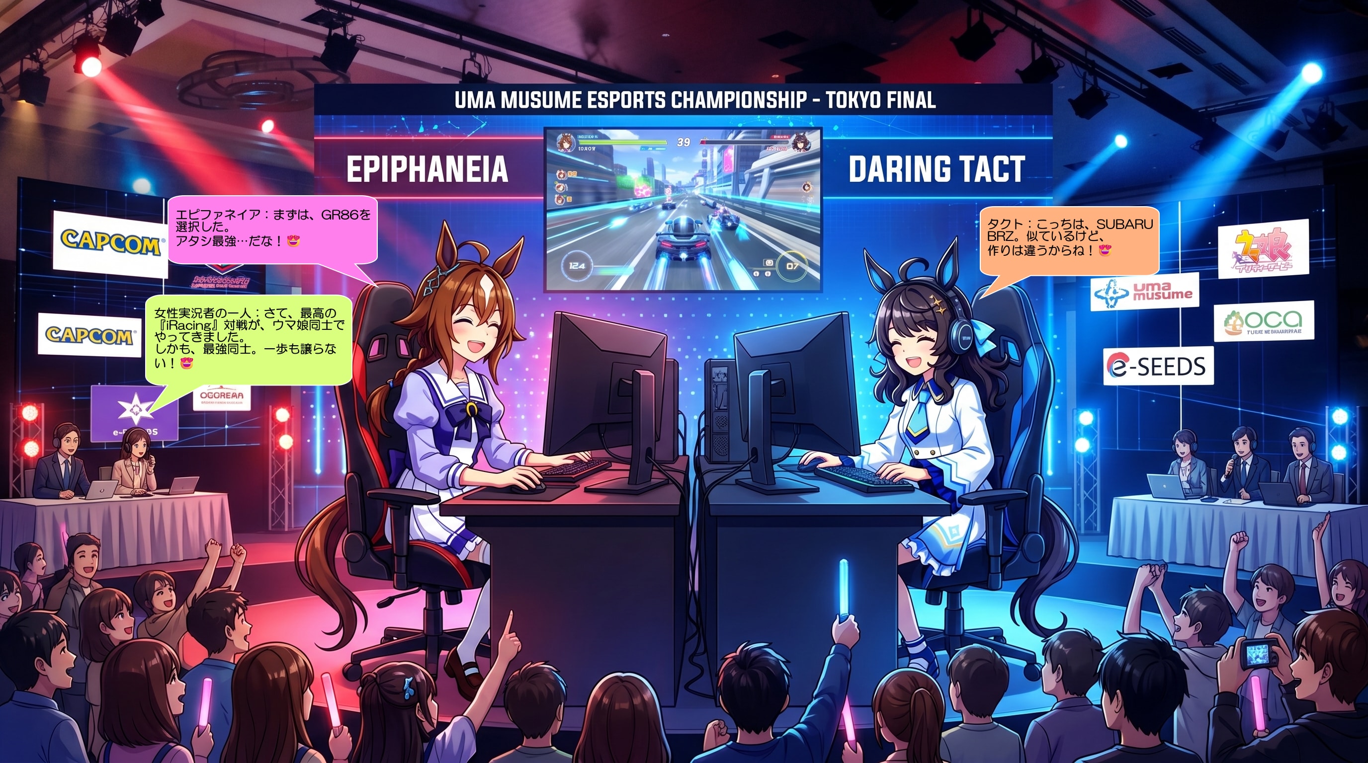 エピファネイアとタクト、eスポーツを楽しむ