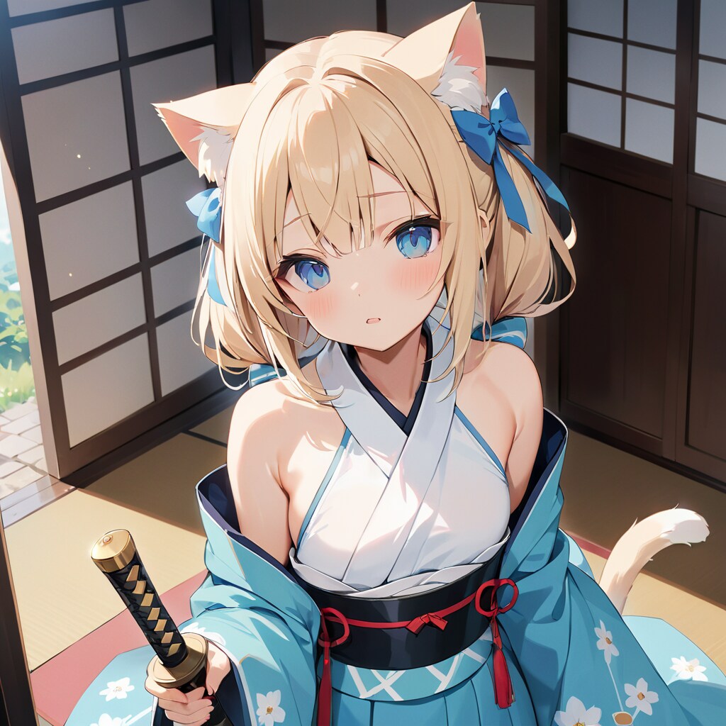 こるり「着物、猫耳ツインテール」まや「属性が多い」 | の人気AIイラスト・グラビア