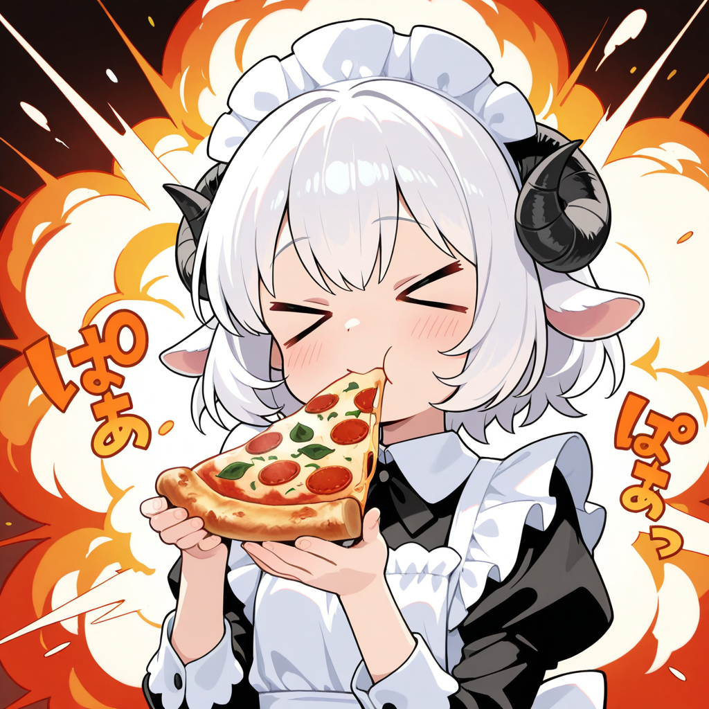 うちの新人メイちゃんにおピッツアを教えてやった！！