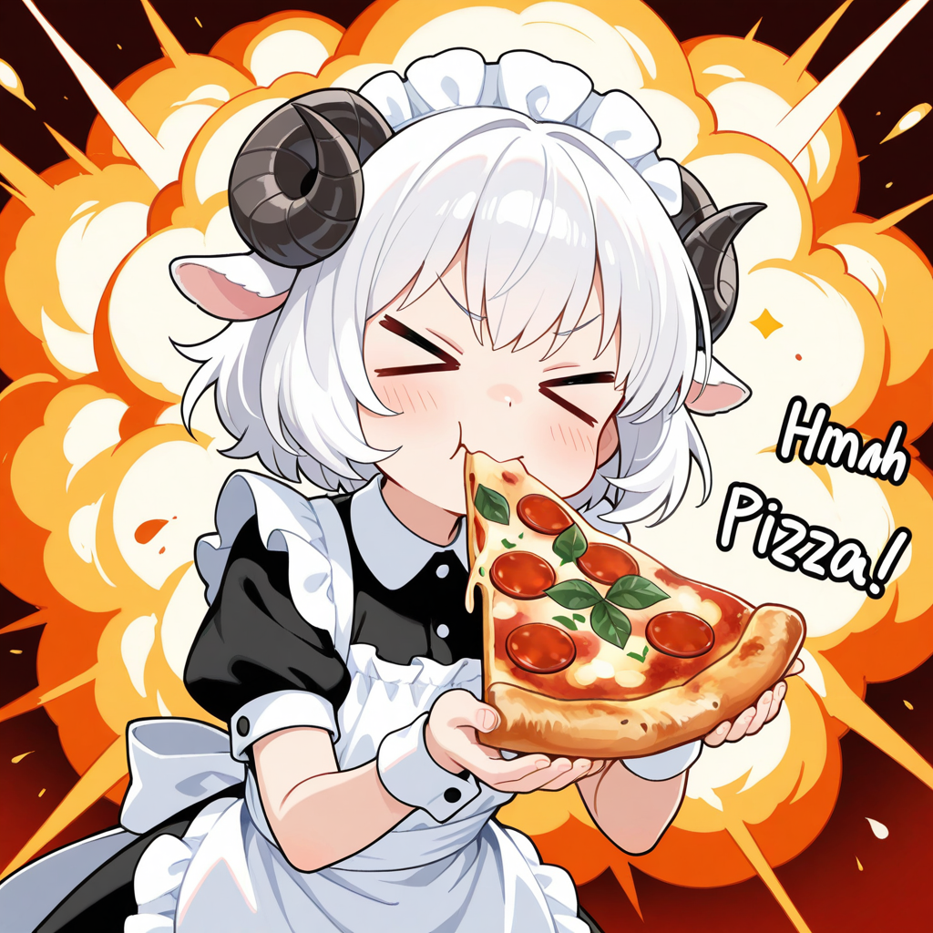 うちの新人メイちゃんにおピッツアを教えてやった！！ | の人気AIイラスト・グラビア