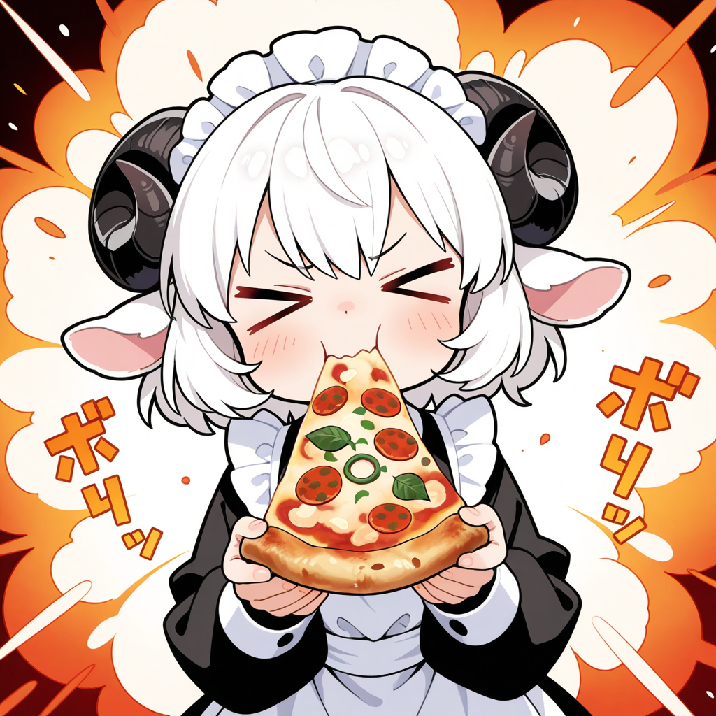 うちの新人メイちゃんにおピッツアを教えてやった！！