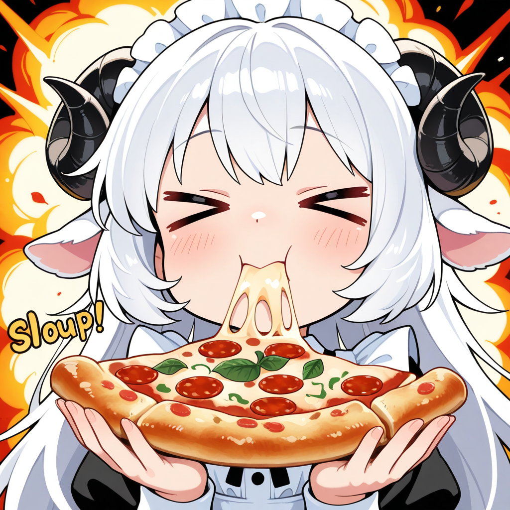 うちの新人メイちゃんにおピッツアを教えてやった！！