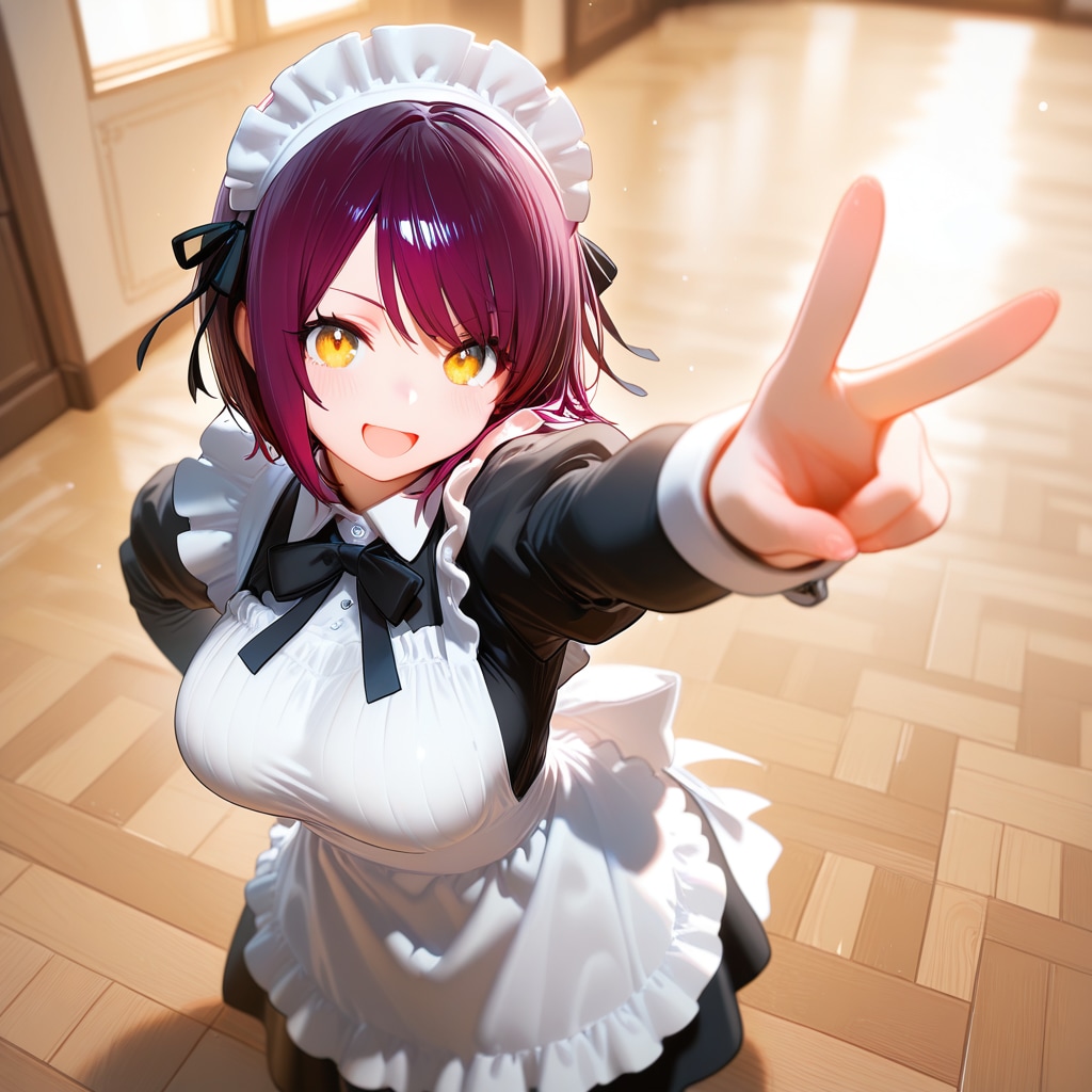 こんにちは（挨拶メイドの芽衣ちゃん） | の人気AIイラスト・グラビア