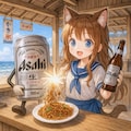 手から焼きそばを出せる小さな女の子 8枚目