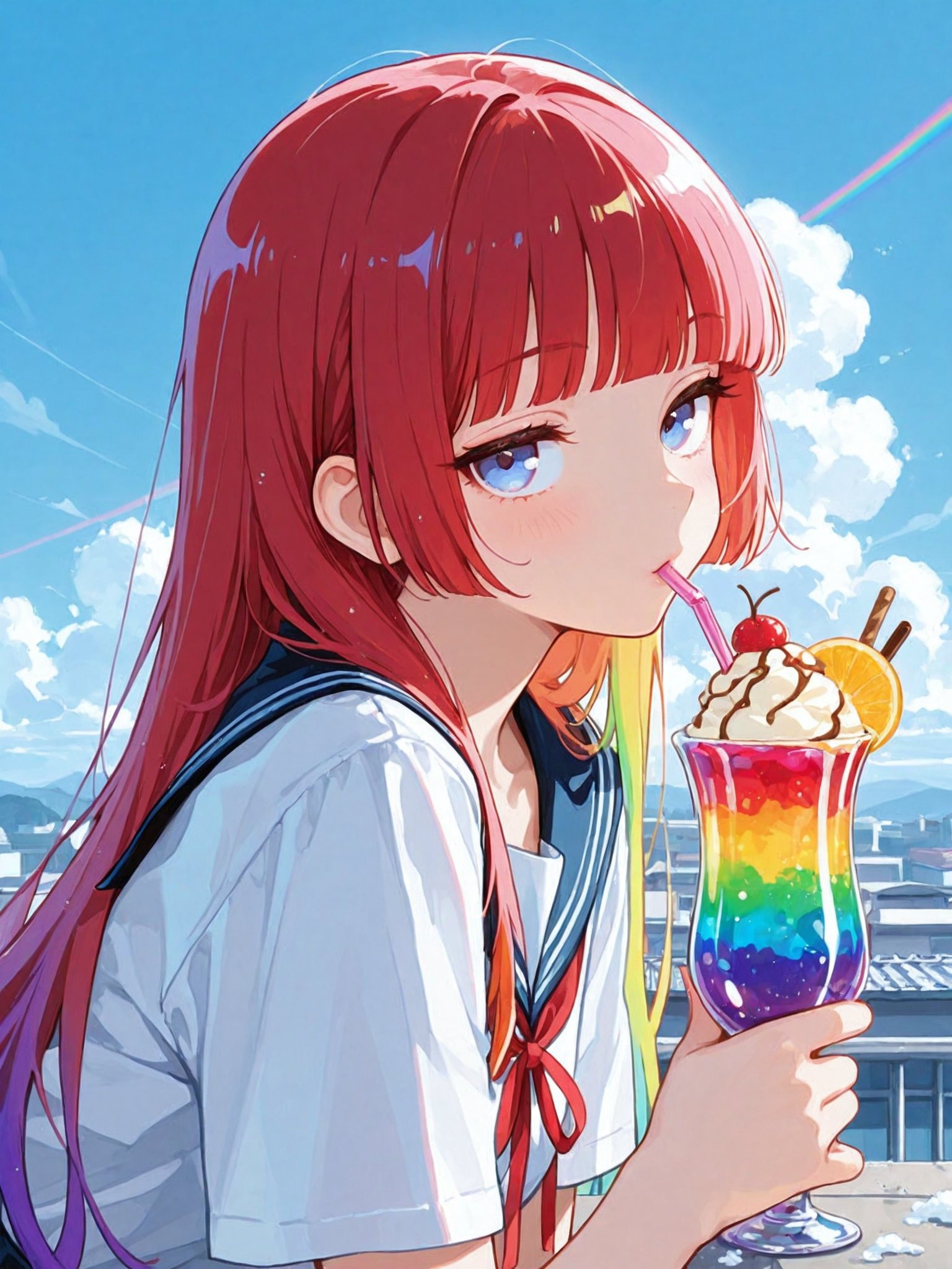 学校で隠れパフェを決め込む | の人気AIイラスト・グラビア