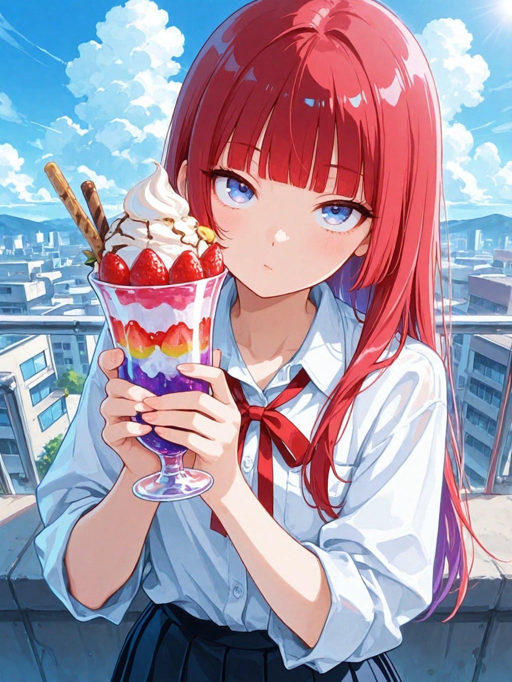 学校で隠れパフェを決め込む