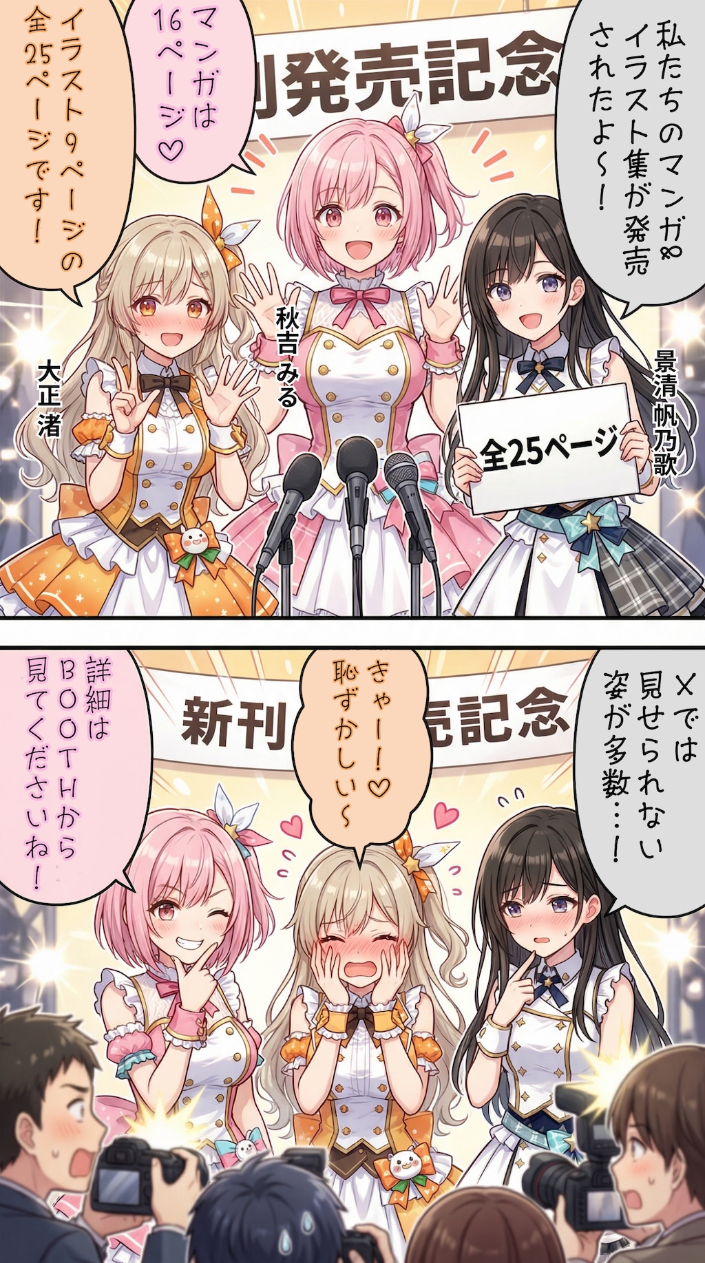 新刊のマンガ&イラスト集を発表するアイドル