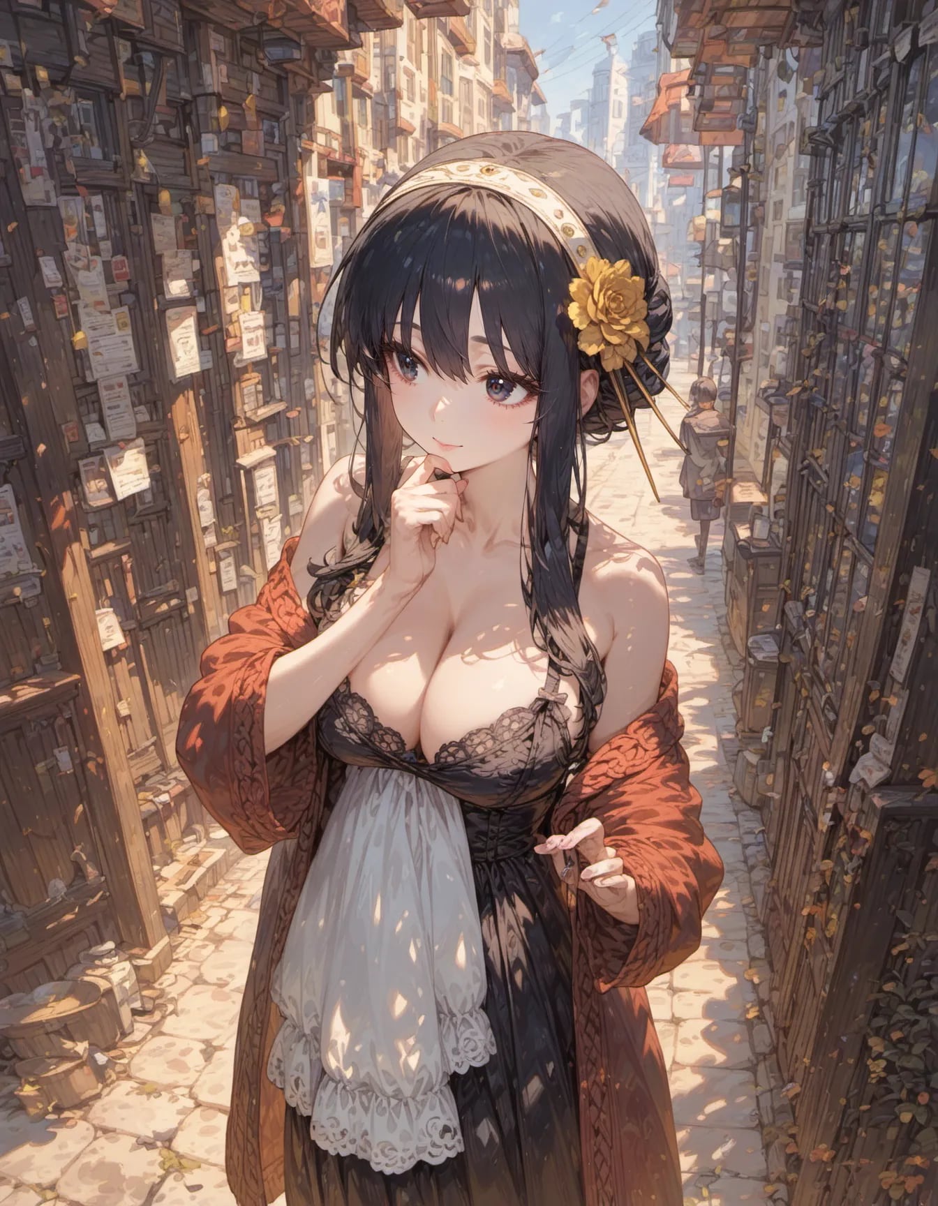 The Golden Bloom of the Narrow Street | の人気AIイラスト・グラビア