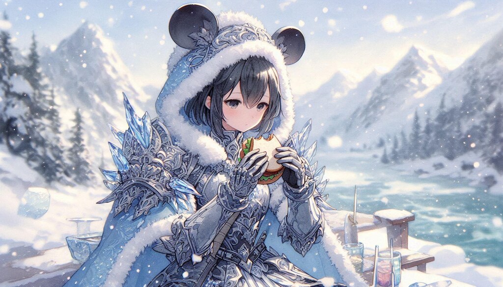 サンドイッチを食べる冬将軍