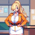 PC98スーパーメカクレ麻雀ＰⅡ　対局前冒頭シーン 2枚目