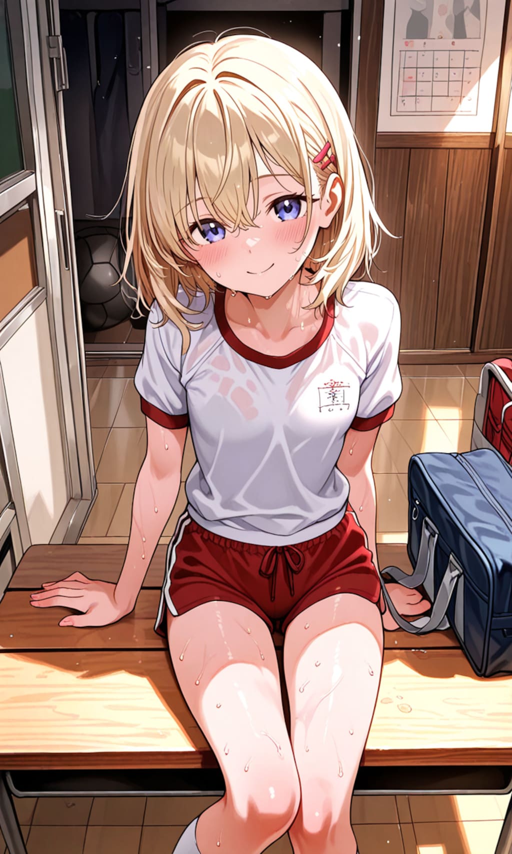 おはようꯁꯧ 朝練終わりの透けブラ同級生！