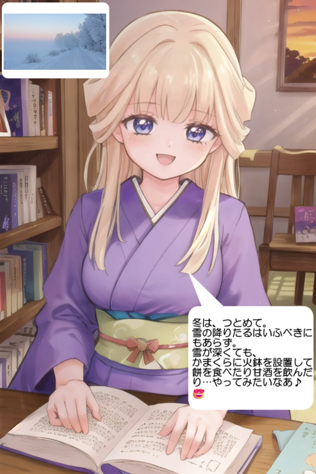 猫屋敷ユキ、図書館にて本を朗読する