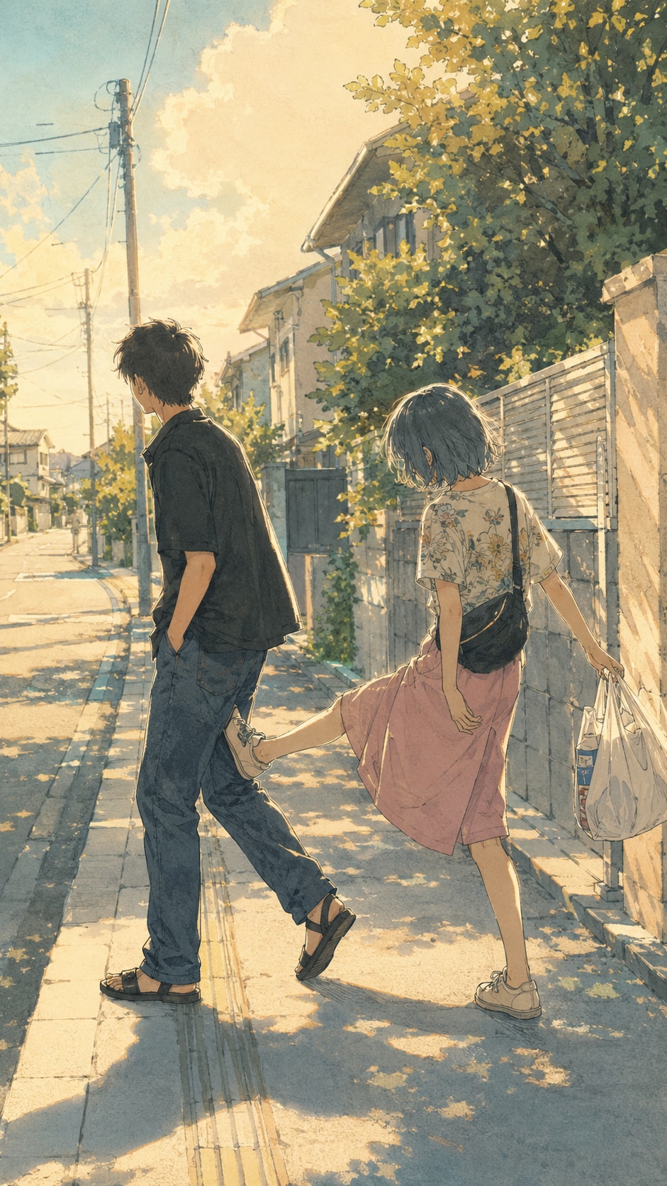 コンビニ帰りの2人 | の人気AIイラスト・グラビア