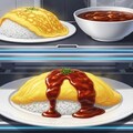 オムライスとデミグラスソースで合成 2枚目