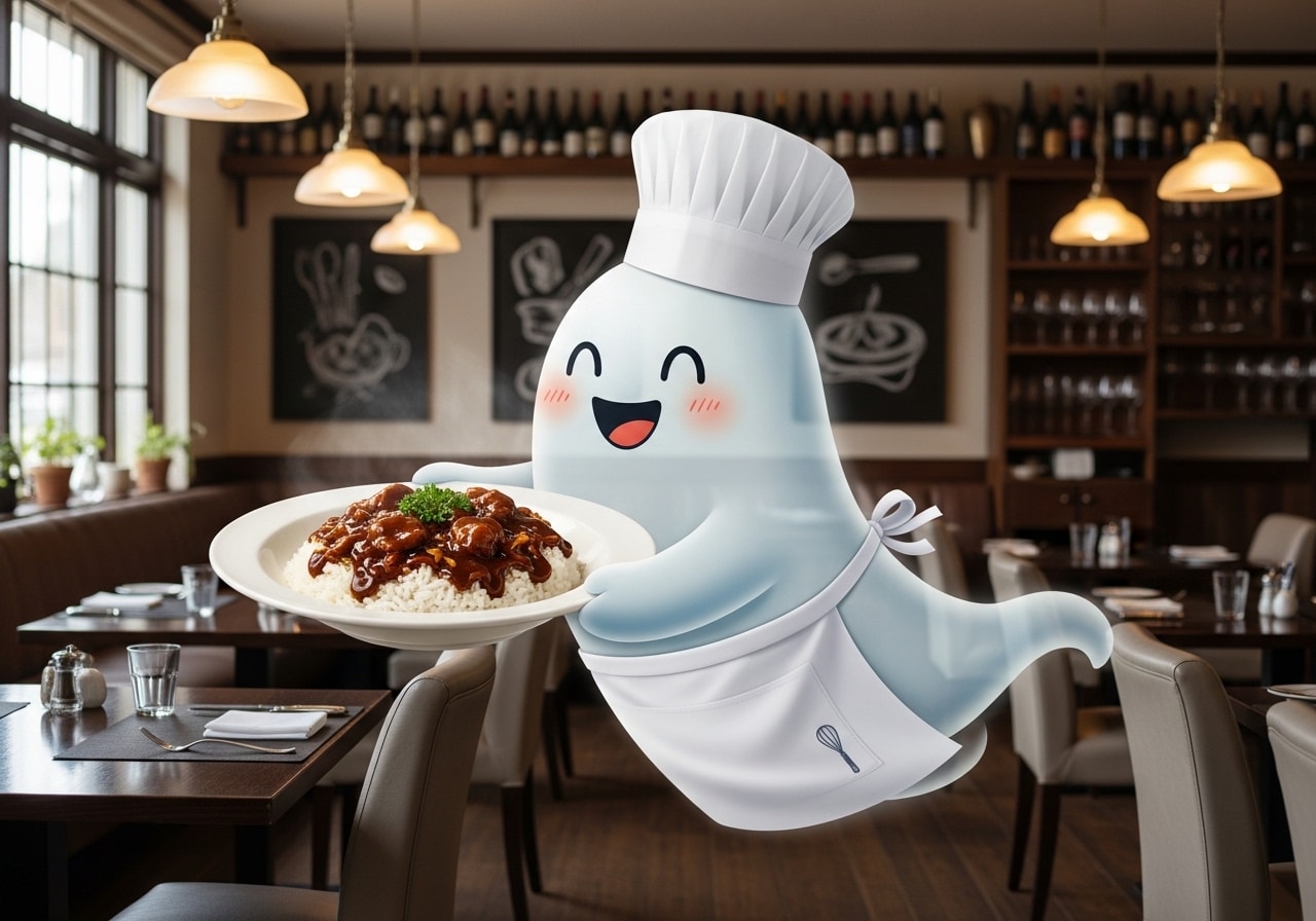 ハヤシライスを運ぶお化けシェフ | の人気AIイラスト・グラビア