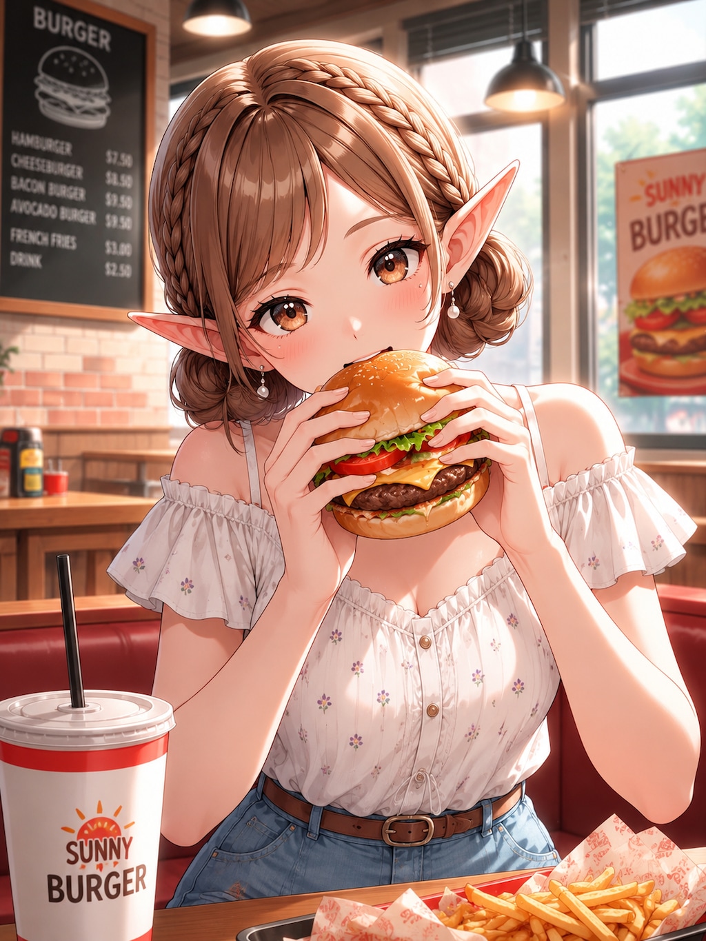 ハンバーガーを食べる君も好き❤️