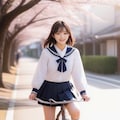 自転車通学女子 4枚目
