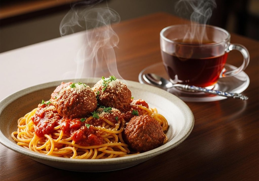摩訶不思議食堂のミートボールスパゲッティ