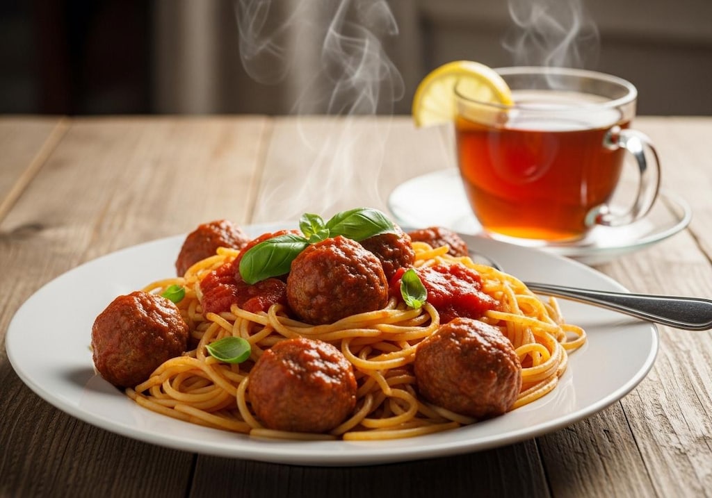 摩訶不思議食堂のミートボールスパゲッティ