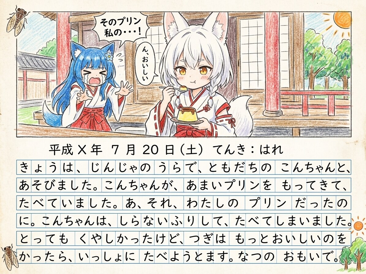 夏休みの日記 | の人気AIイラスト・グラビア
