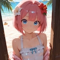 桃花と桃華で夏のビーチ🏖🐠☀️ 2枚目