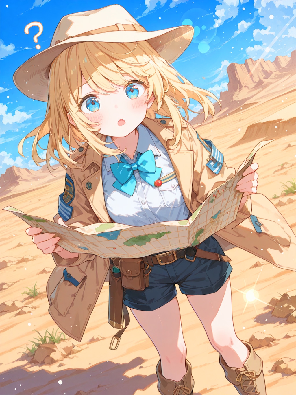 砂漠で迷子の冒険家