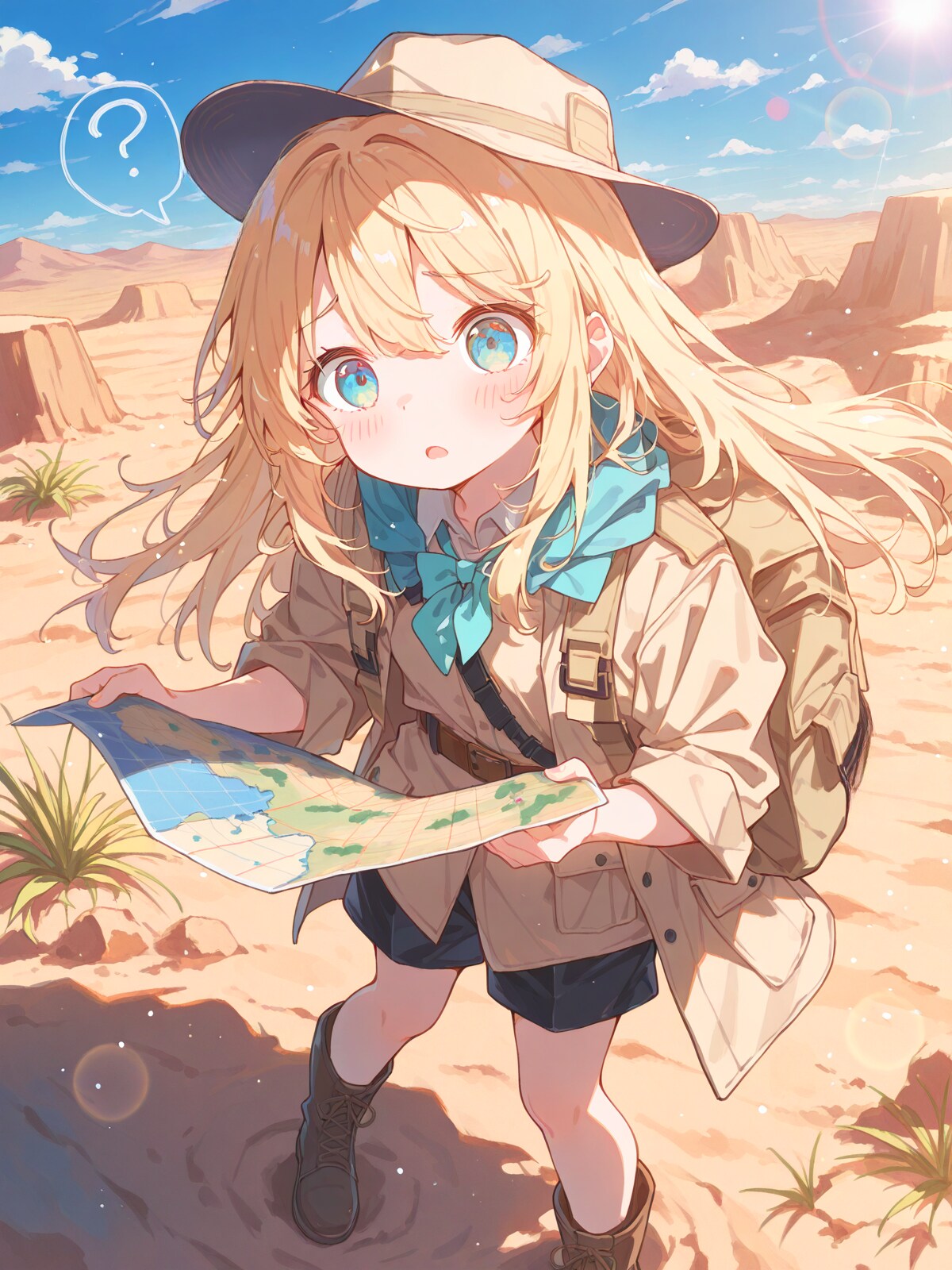 砂漠で迷子の冒険家 | の人気AIイラスト・グラビア