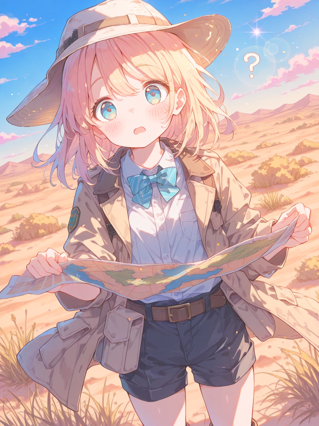 砂漠で迷子の冒険家