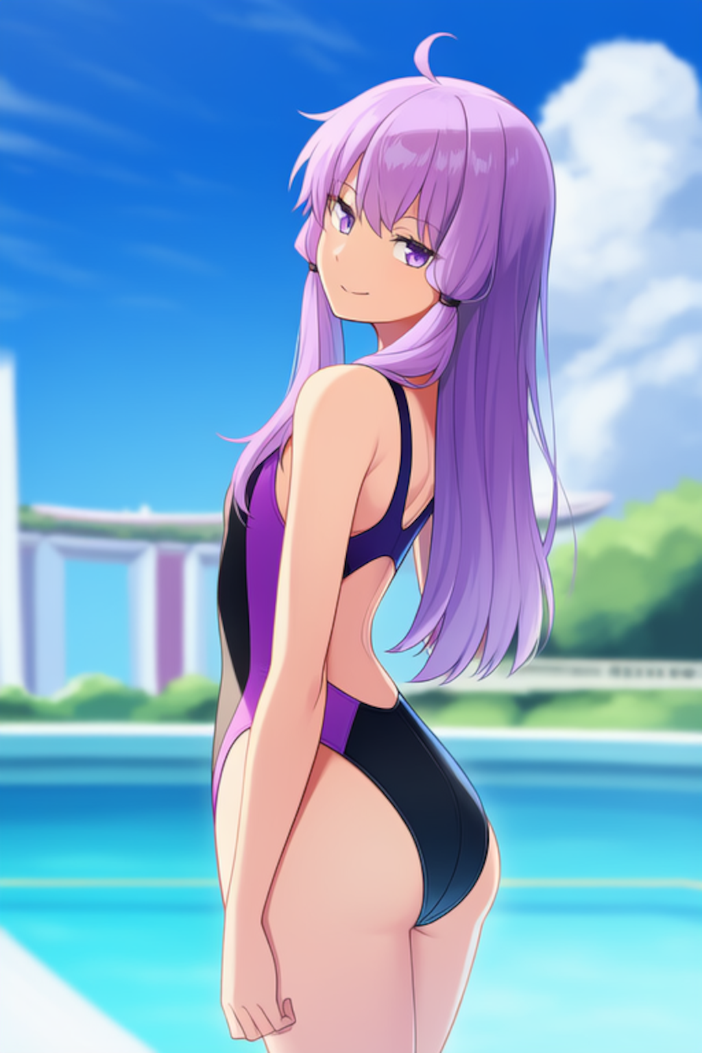 結月ゆかりの競泳水着姿