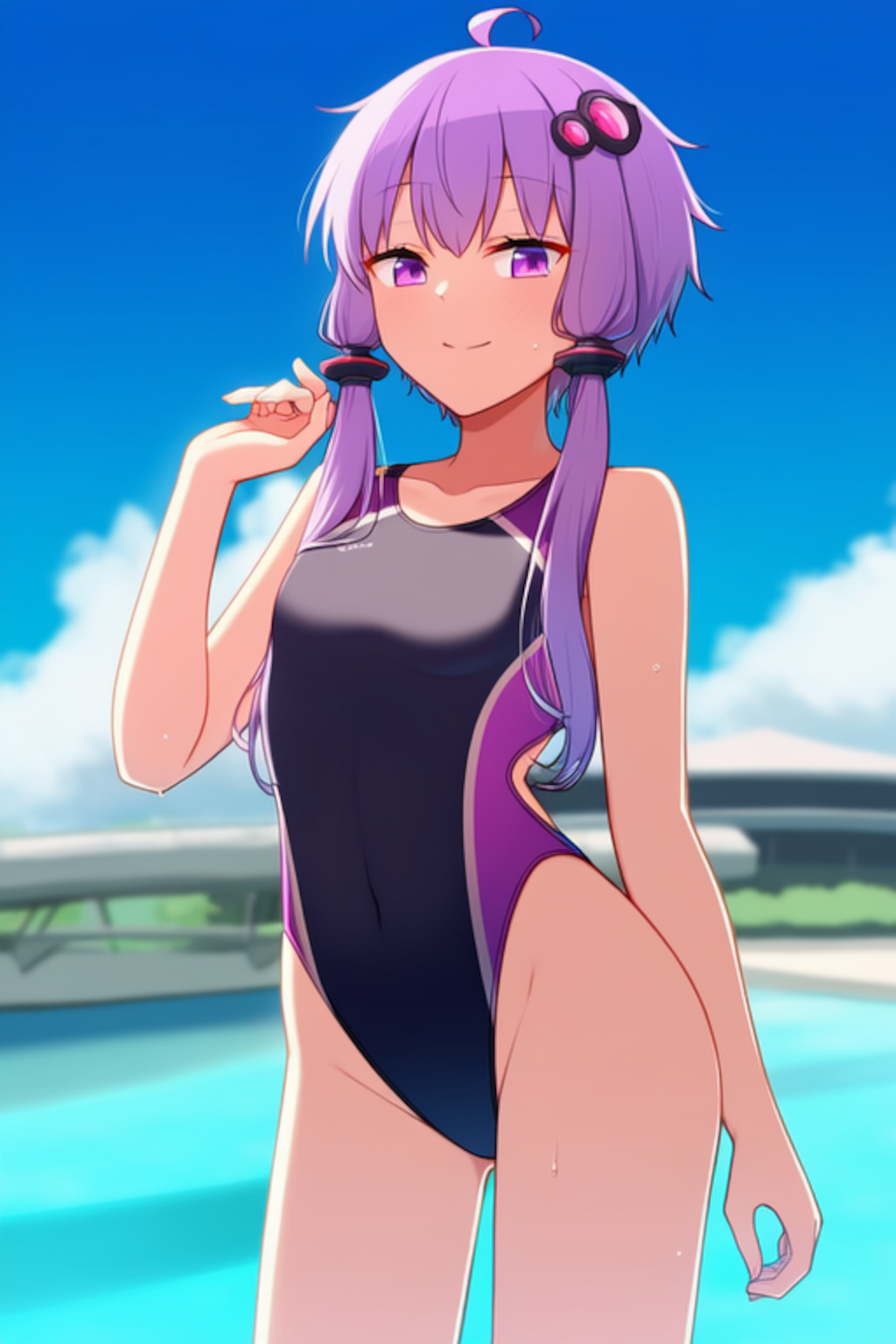 結月ゆかりの競泳水着姿