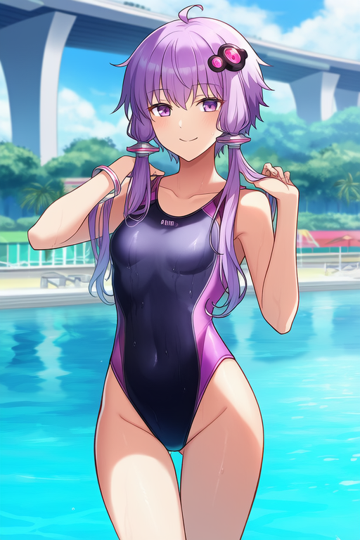 結月ゆかりの競泳水着姿