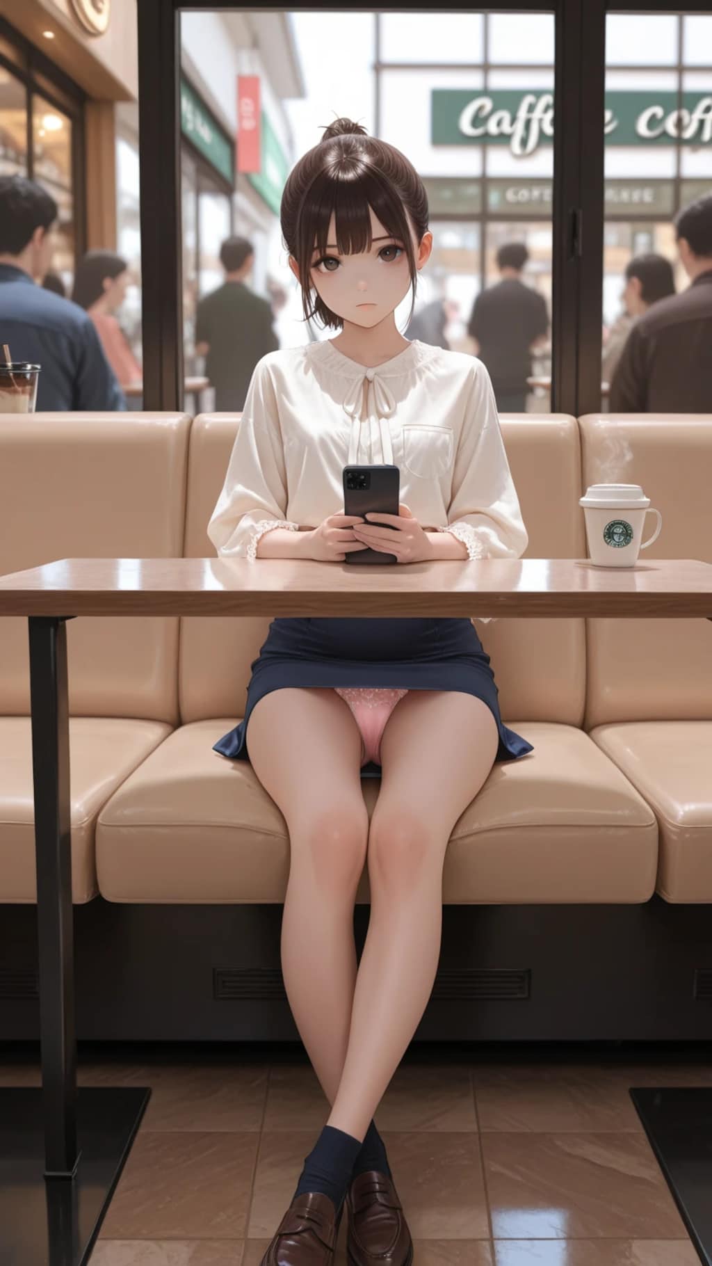 カフェで