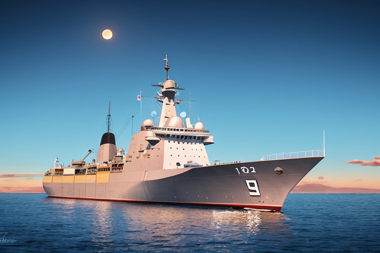 軍艦と夜空 | の人気AIイラスト・グラビア