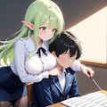 DGs　木曜日　緑髪エルフ女教師 2枚目