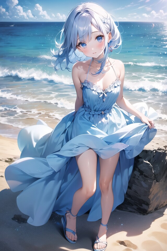 青ドレス