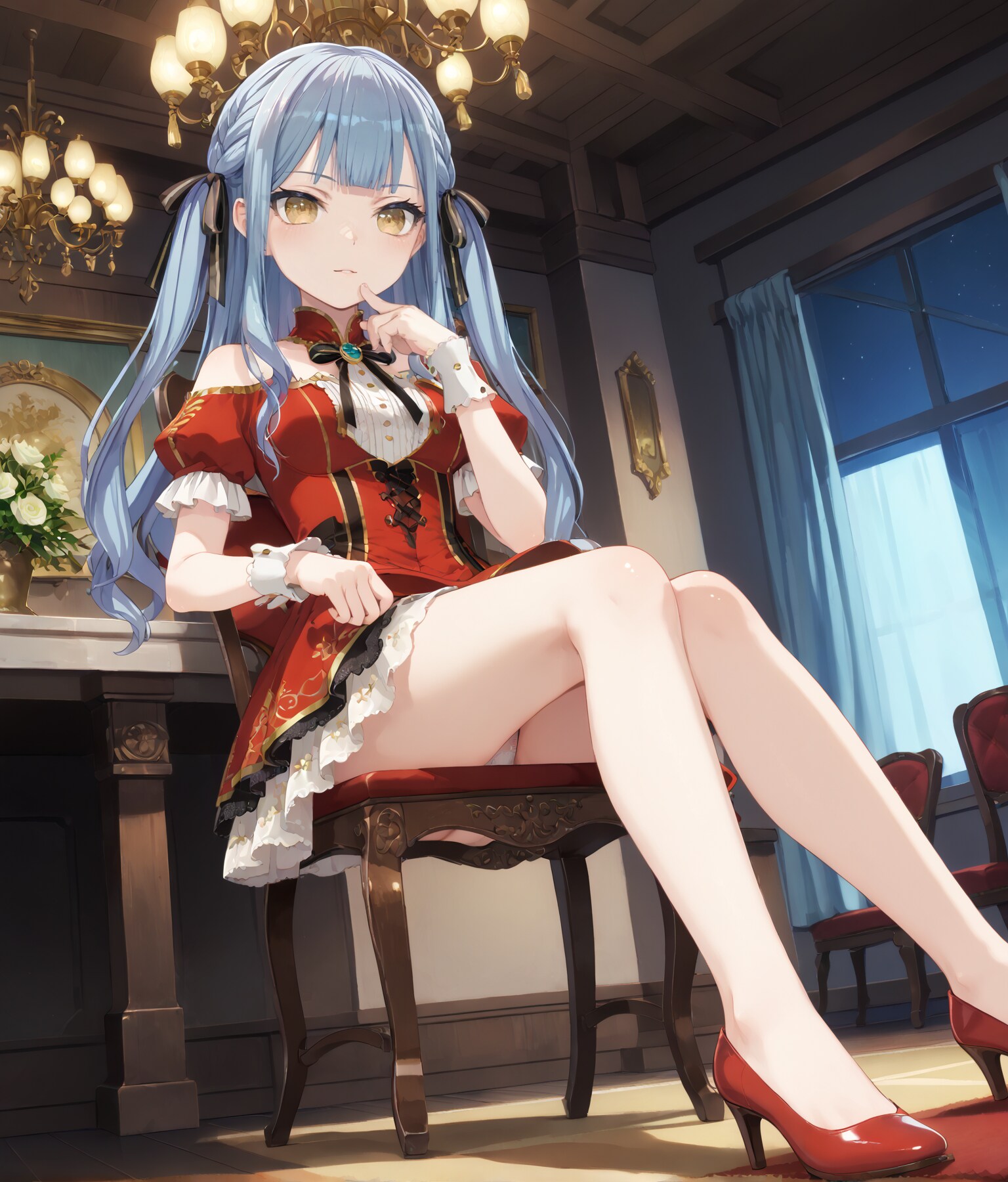 おすまし祥子ちゃん。見えてますよ。