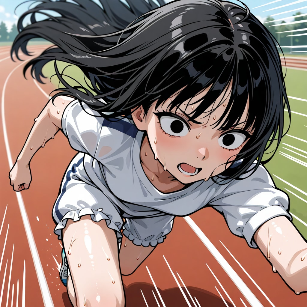 走る少女たち