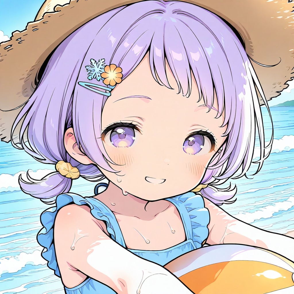 海だよー٩(*´︶`*)۶💜 | の人気AIイラスト・グラビア