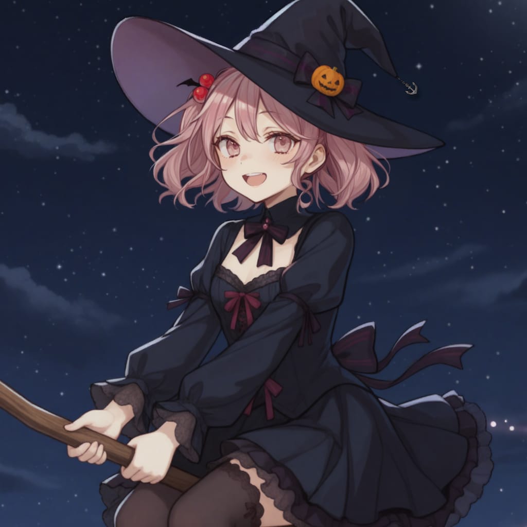 ハロウィンの空を駆る漣ちゃん