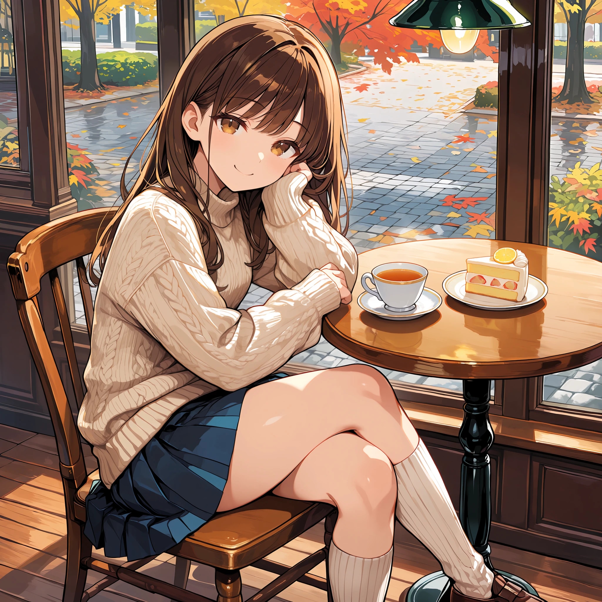カフェで微笑む女の子 | の人気AIイラスト・グラビア
