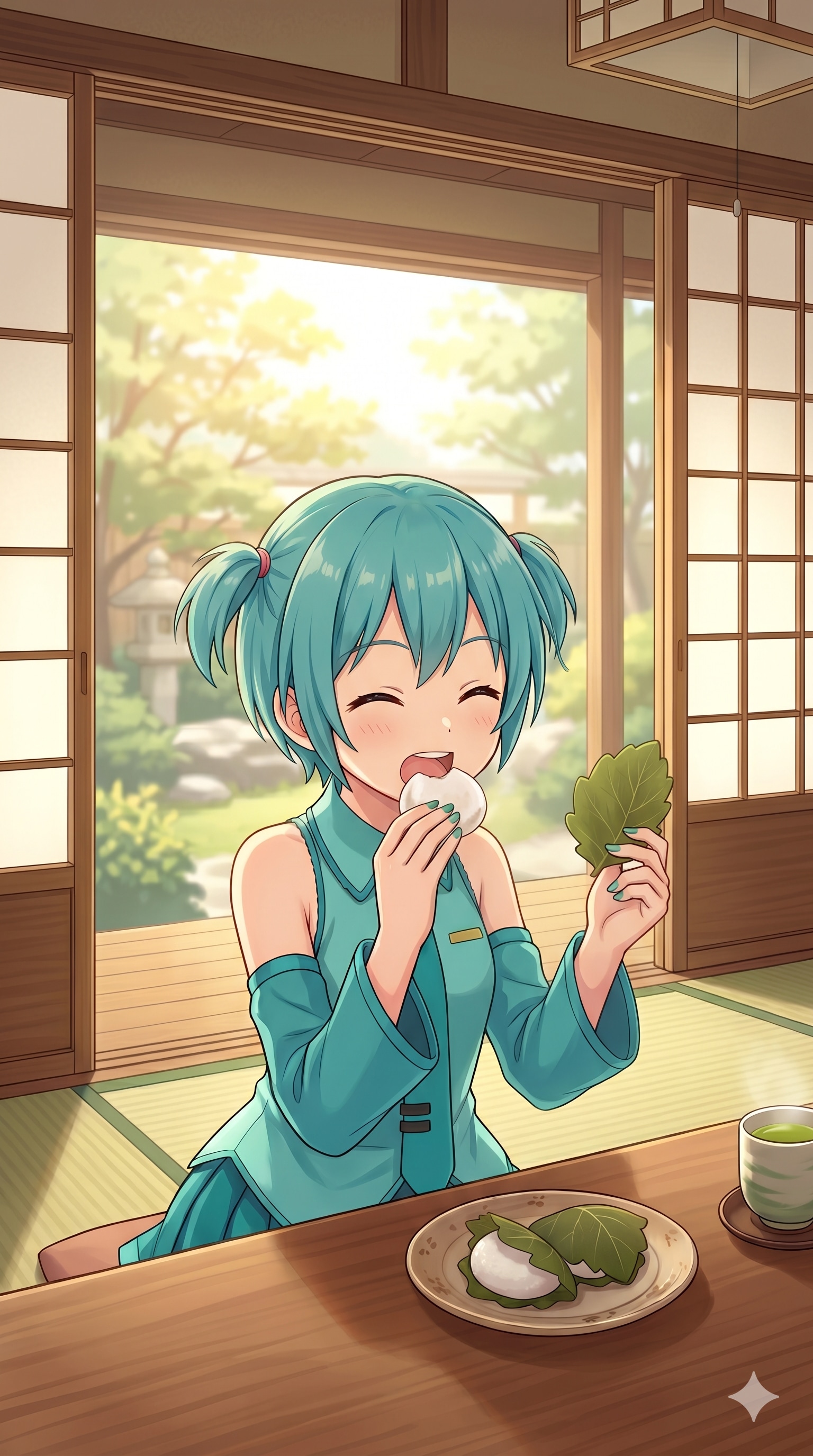 ミクさんの柏餅の食べ方😊 | の人気AIイラスト・グラビア