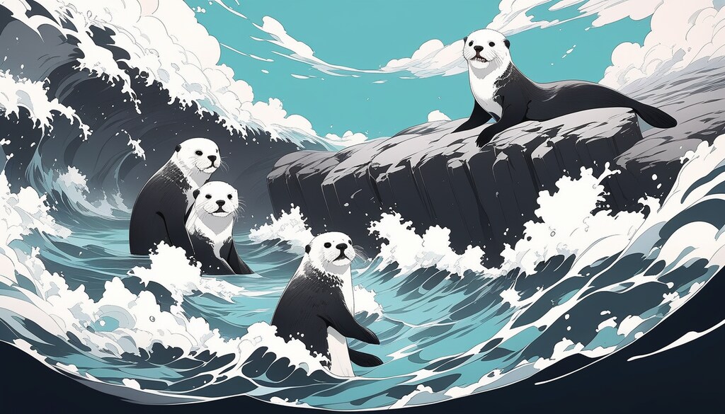 ラッコがいる風景