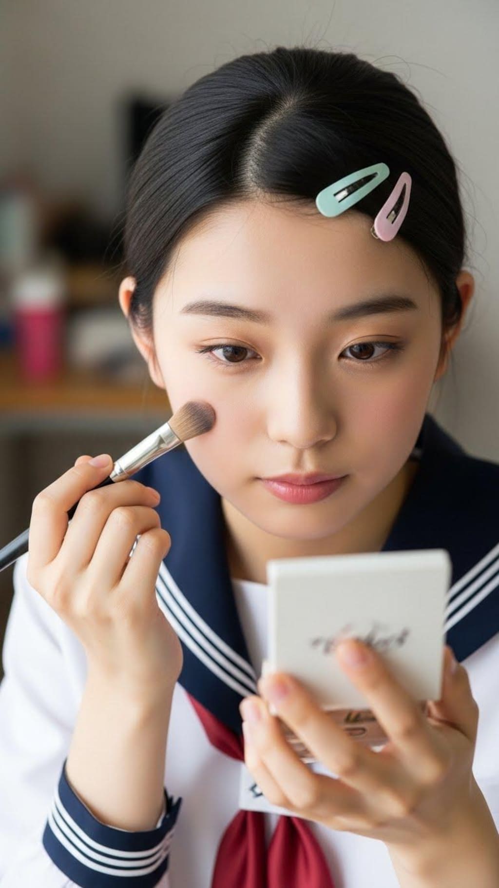 女子高生のメイク001