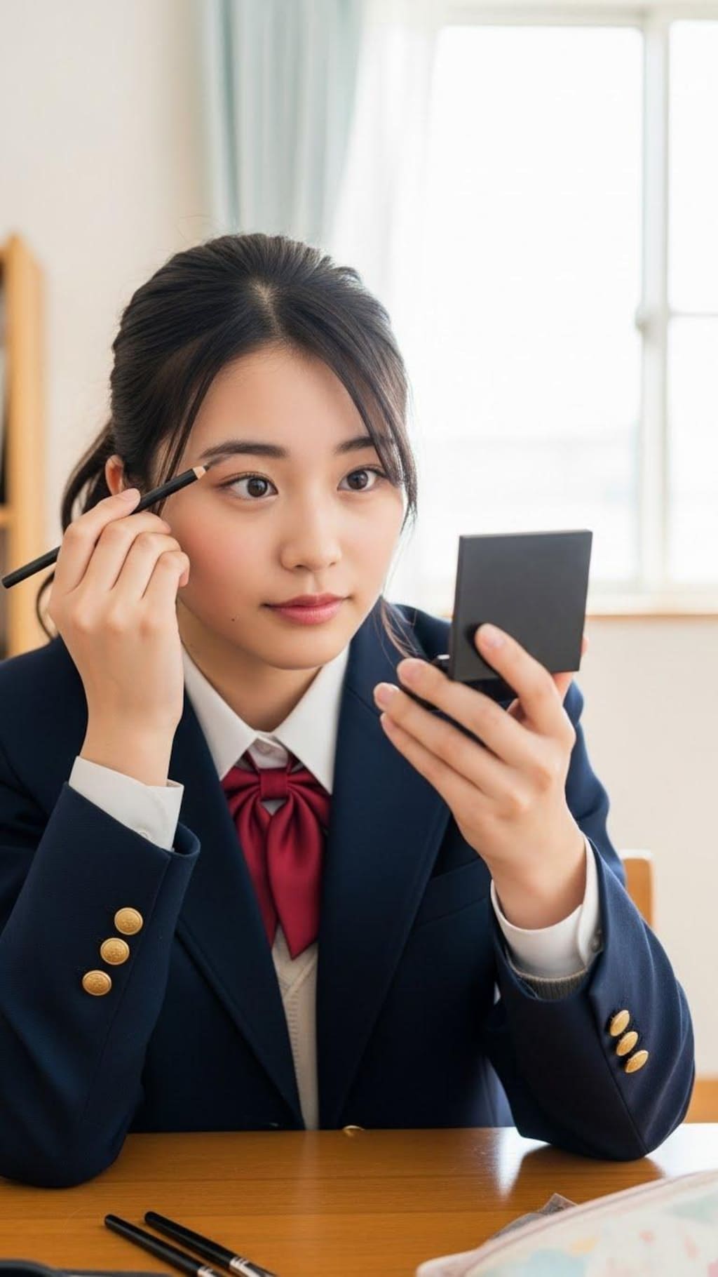 女子高生のメイク001