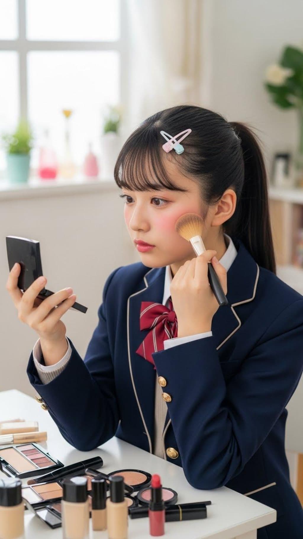 女子高生のメイク001