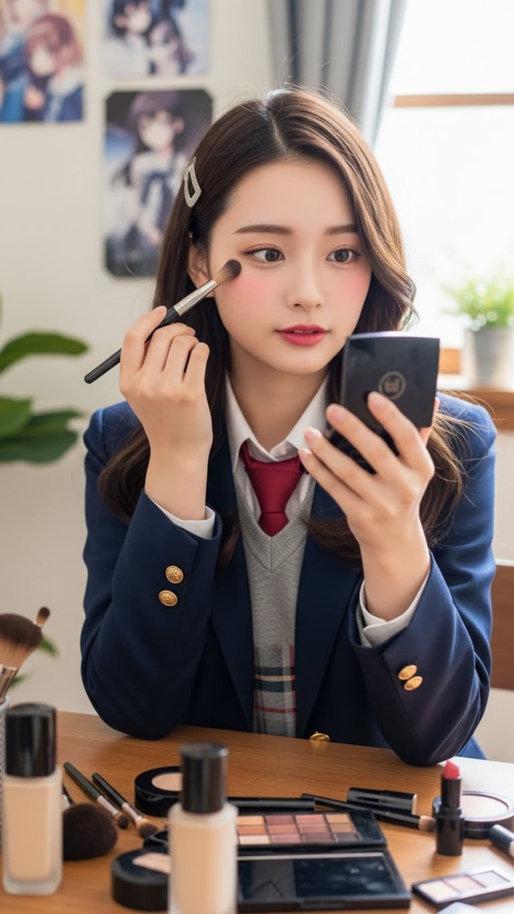 女子高生のメイク001