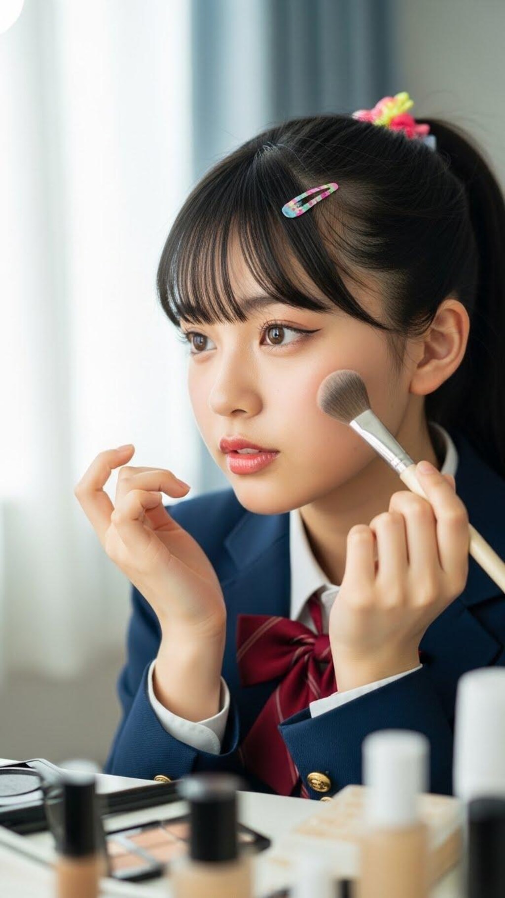 女子高生のメイク001