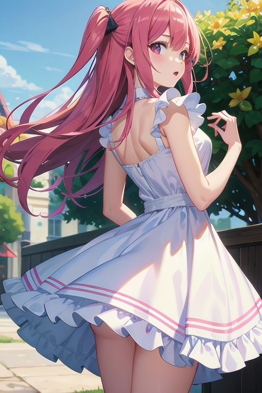 スカートふんわり見返り美少女🩷
