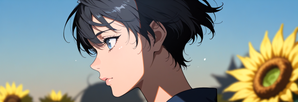 顔を太陽の方に向けて、ひまわりがしているように