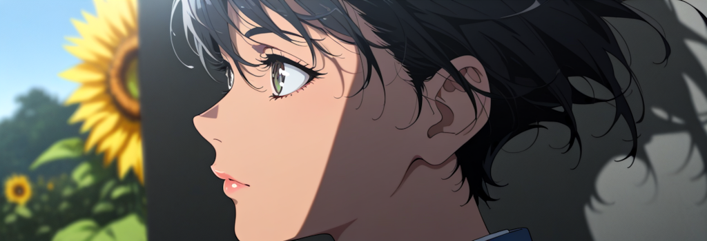 顔を太陽の方に向けて、ひまわりがしているように